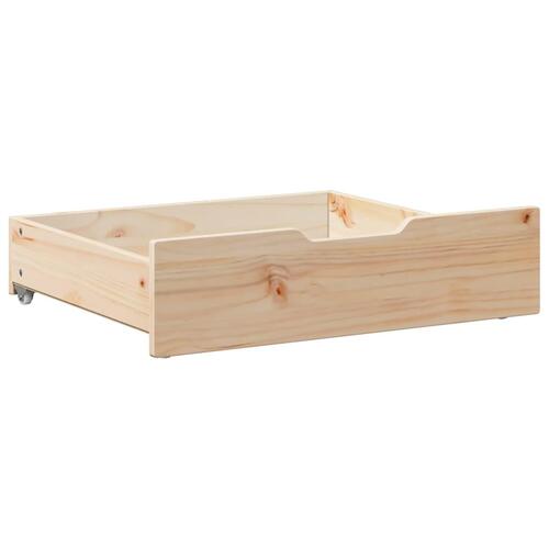 Sengeskuffer med hjul 2 stk. 65x55x16 cm massivt fyrretræ