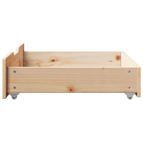 Sengeskuffer med hjul 2 stk. 65x55x16 cm massivt fyrretræ