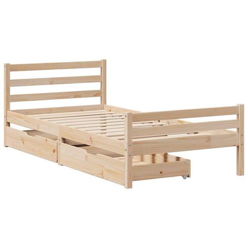 Sengeramme uden madras 75x190 cm massivt fyrretræ