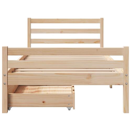 Sengeramme uden madras 75x190 cm massivt fyrretræ