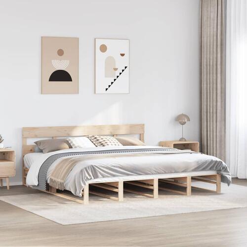 Sengeramme uden madras 200x200 cm massivt fyrretræ