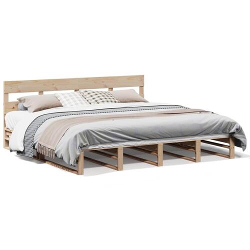 Sengeramme uden madras 200x200 cm massivt fyrretræ