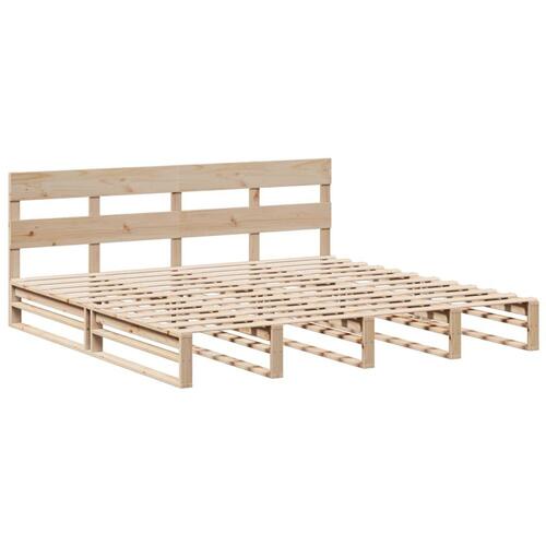 Sengeramme uden madras 200x200 cm massivt fyrretræ