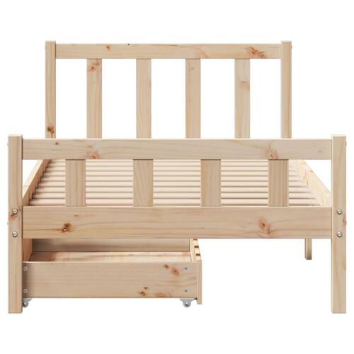 Sengeramme uden madras 75x190 cm massivt fyrretræ