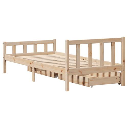 Sengeramme uden madras 75x190 cm massivt fyrretræ