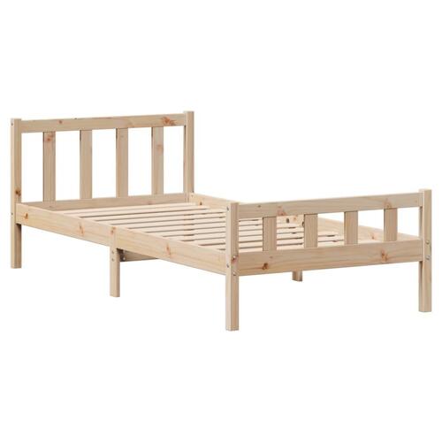 Sengeramme uden madras 75x190 cm massivt fyrretræ