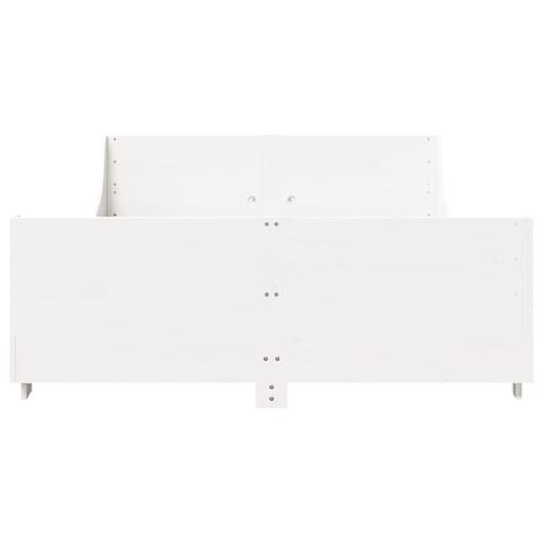 Sengeramme uden madras 140x200 cm massivt fyrretræ hvid