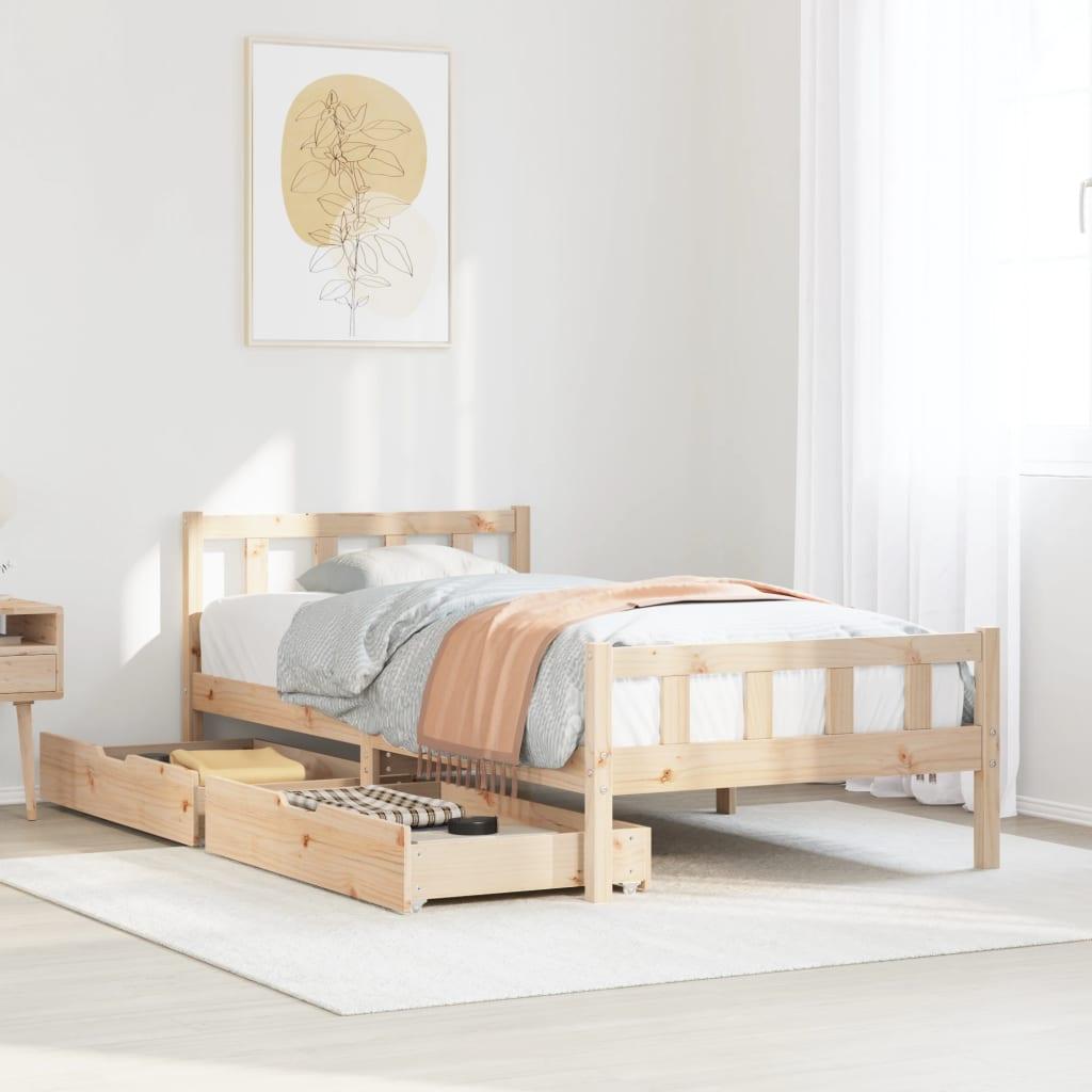 Sengeramme uden madras 100x200 cm massivt fyrretræ
