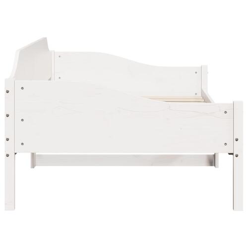 Sengeramme uden madras 80x200 cm massivt fyrretræ hvid