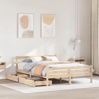 Sengeramme uden madras 150x200 cm massivt fyrretræ