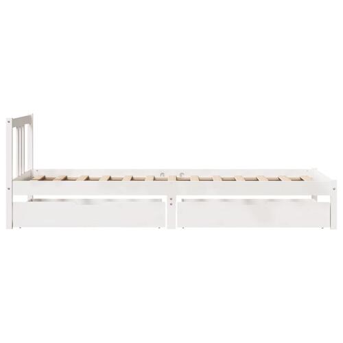 Sengeramme uden madras 90x200 cm massivt fyrretræ hvid