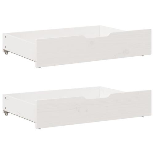 Sengeskuffer 2 stk. 85x55x16 cm massivt fyrretræ hvid