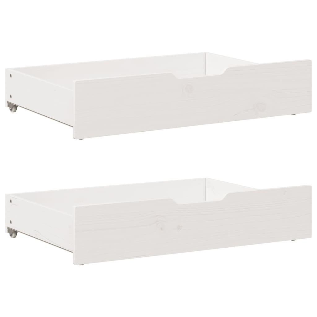 Sengeskuffer 2 stk. 85x55x16 cm massivt fyrretræ hvid
