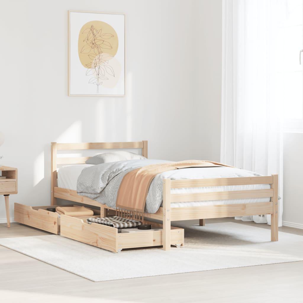 Sengeramme uden madras 100x200 cm massivt fyrretræ