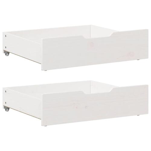 Sengeskuffer 2 stk. 75x55x17 cm massivt fyrretræ hvid