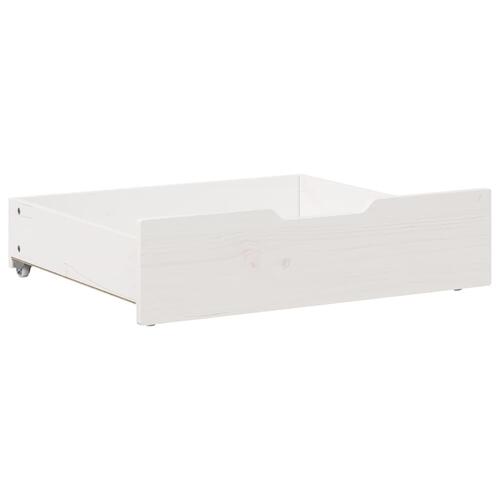 Sengeskuffer 2 stk. 75x55x17 cm massivt fyrretræ hvid