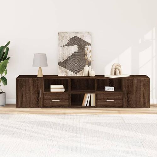 Hjørneskab 200x40x45 cm konstrueret træ brun egetræsfarve