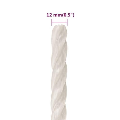 Arbejdsreb 12 mm 100 m polypropylen hvid