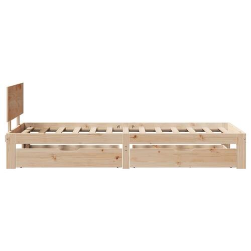 Sengeramme med skuffer 100x200 cm massivt fyrretræ