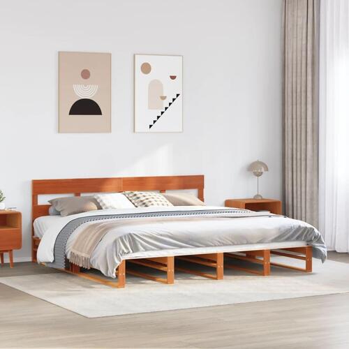 Sengeramme uden madras 180x200 cm massivt fyrretræ gyldenbrun