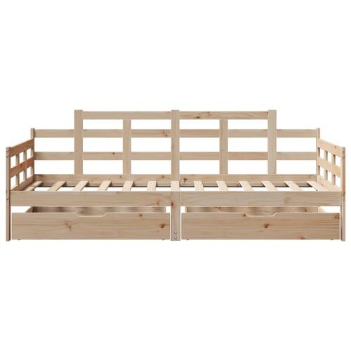 Daybed med skuffer 80x200 cm massivt fyrretræ