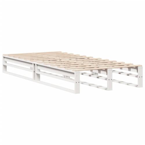 Sengeramme uden madras 100x200 cm massivt fyrretræ hvid