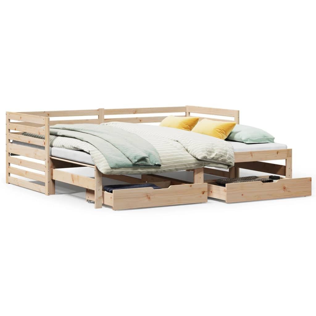Daybed med skuffer 90x200 cm massivt fyrretræ