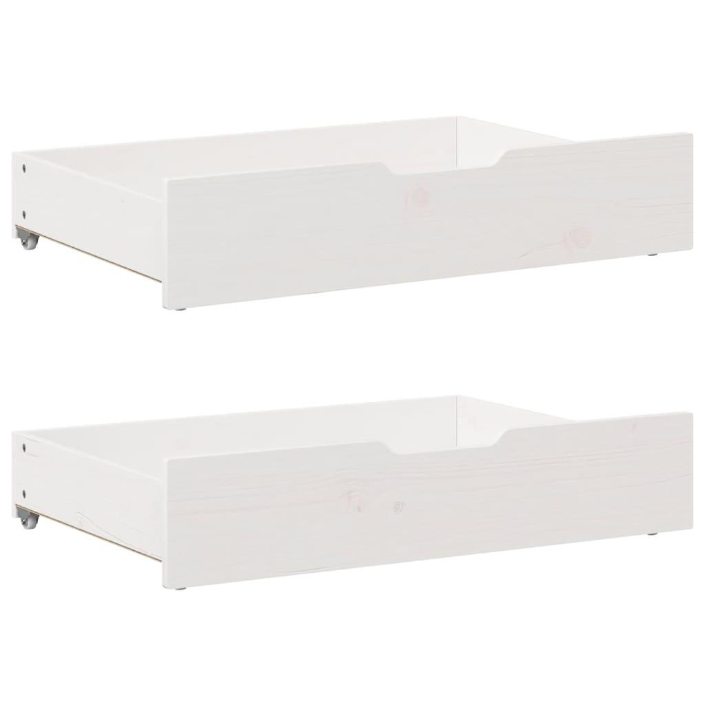 Sengeskuffer 2 stk. 80x55x17 cm massivt fyrretræ hvid