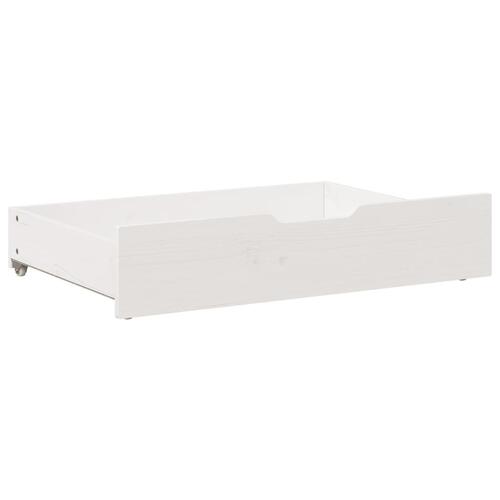 Sengeskuffer 2 stk. 80x55x17 cm massivt fyrretræ hvid