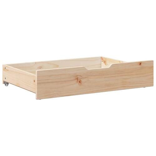 Sengeskuffer med hjul 2 stk. 85x55x17 cm massivt fyrretræ