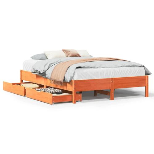Sengeramme uden madras 120x200 cm massivt fyrretræ gyldenbrun