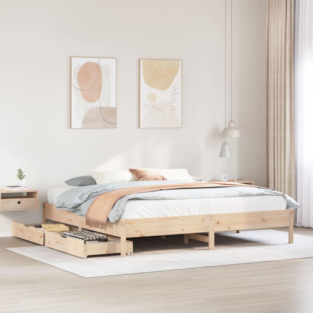 Sengeramme uden madras 180x200 cm massivt fyrretræ