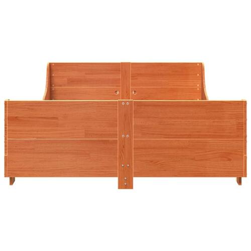 Sengeramme uden madras 160x200 cm massivt fyrretræ gyldenbrun