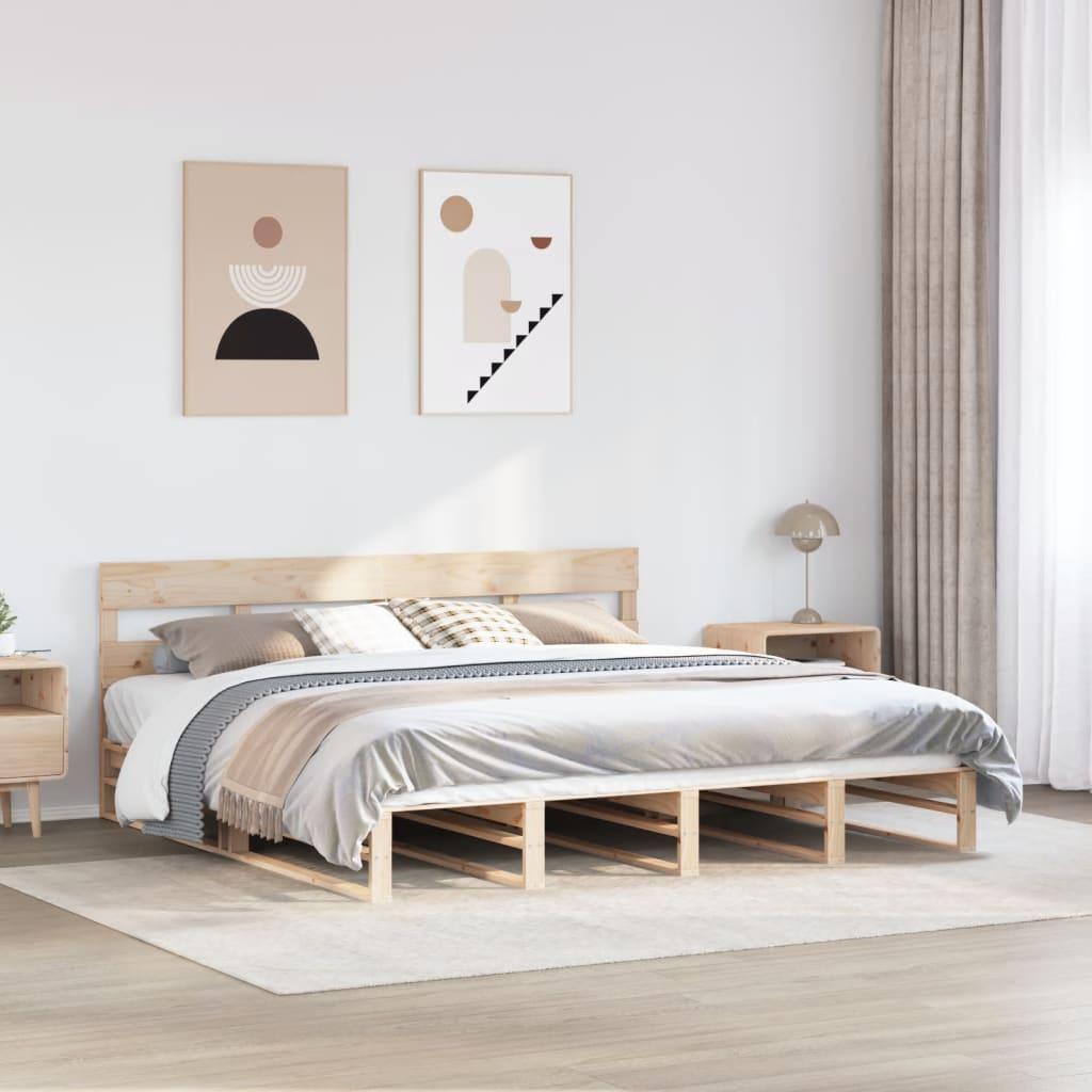 Sengeramme uden madras 180x200 cm massivt fyrretræ
