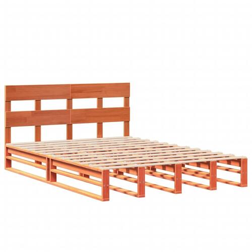 Sengeramme uden madras 140x190 cm massivt fyrretræ gyldenbrun