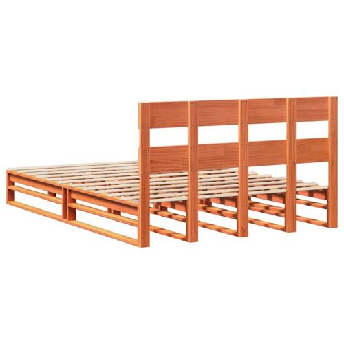 Sengeramme uden madras 140x190 cm massivt fyrretræ gyldenbrun