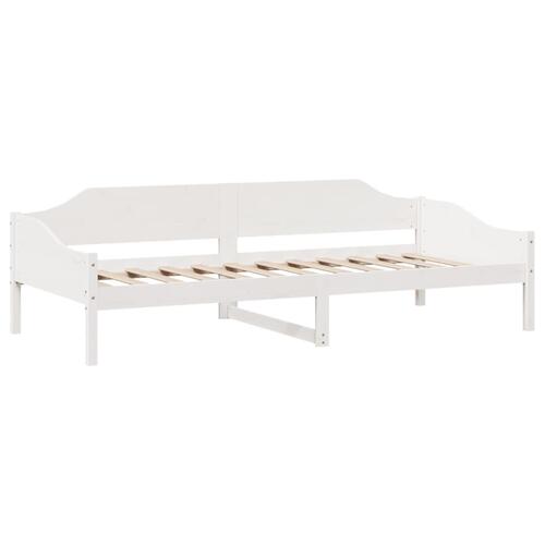 Sengeramme uden madras 90x200 cm massivt fyrretræ hvid