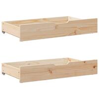 Sengeskuffer med hjul 2 stk. 95x55x17 cm massivt fyrretræ
