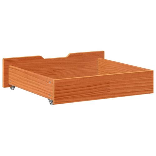 Sengeskuffer 2 stk. 75x55x17 cm massivt fyrretræ gyldenbrun