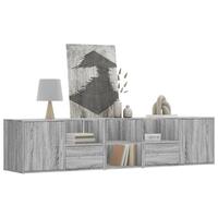 Hjørnereol 200x40x45 konstrueret træ grå sonoma-eg