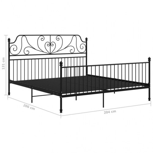 Sengestel i metal 200 x 200 cm - sort dobbeltseng