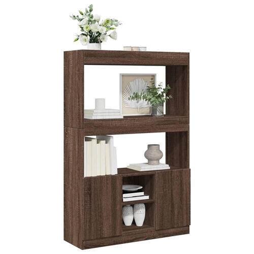 Reol 92x33x140 cm konstrueret træ brun egetræsfarve