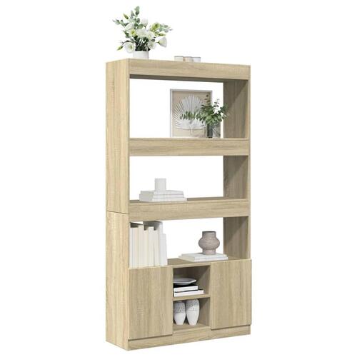 Reol 92x33x180 cm konstrueret træ sonoma-eg