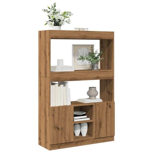 Reol 92x33x140 cm konstrueret træ egetræsfarve