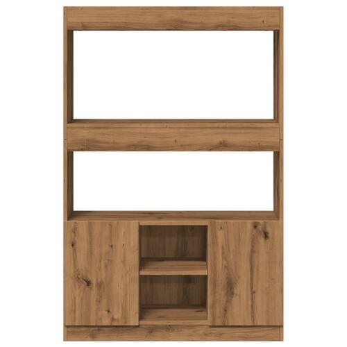 Reol 92x33x140 cm konstrueret træ egetræsfarve