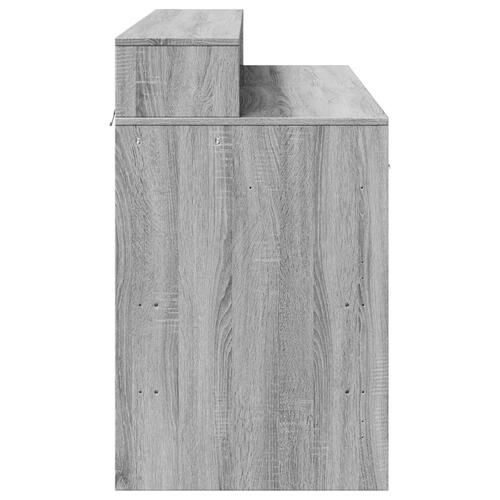 Skrivebord m. LED-lys 120x55x91 cm konstrueret træ grå sonoma