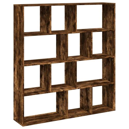 Bogreol 132x29x141,5 cm konstrueret træ røget egetræ