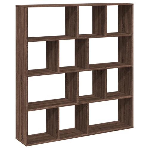 Bogreol 132x29x141,5 cm konstrueret træ brun egetræ