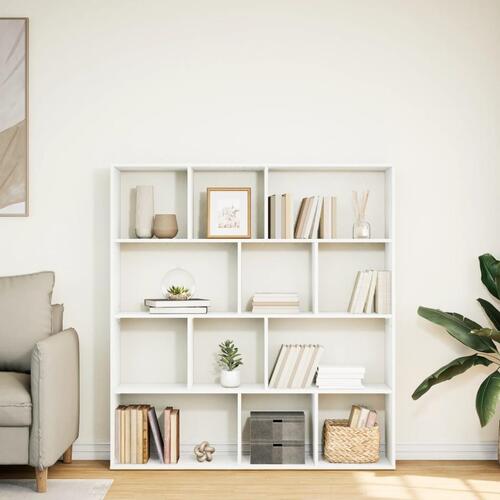 Bogreol 132x29x141,5 cm konstrueret træ hvid