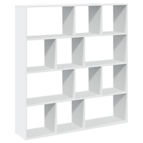 Bogreol 132x29x141,5 cm konstrueret træ hvid